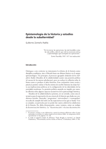 Epistemolog&iacute;a de la historia y estudios desde la subalternidad