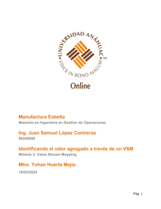 VSM en Manufactura Esbelta: Mapeo de Flujo de Valor