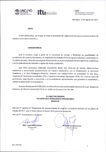 Reglamento de Reconocimiento de Espacios Curriculares Electivos - UNCuyo ITU 2025