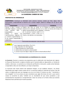 La Cuaresma: Cambio de Vida - Material Educativo