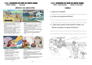 Jon&aacute;s y el Gran Pez: Tarea de Religi&oacute;n 4to Grado
