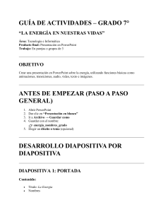 Gu&iacute;a de Actividades 7&deg;: La Energ&iacute;a en Nuestras Vidas