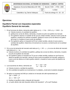 Ejercicios de Econom&iacute;a Matem&aacute;tica: Equilibrio de Mercado y Pol&iacute;ticas Fiscales
