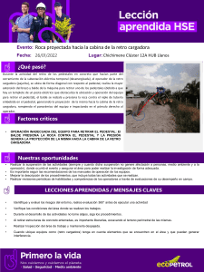 Lecci&oacute;n Aprendida HSE: Proyecci&oacute;n de Roca