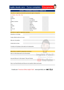 Lecci&oacute;n 1: Pronombres Personales y Verbo To Be