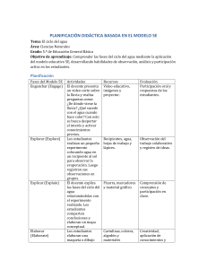 Planificaci&oacute;n 5E Ciclo del Agua 5to Grado