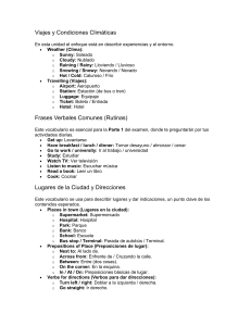 Vocabulario y Gram&aacute;tica en Espa&ntilde;ol: Viajes, Clima, Rutinas Diarias