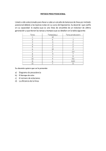 Problema de Balanceo de L&iacute;nea: M&eacute;todo Peso Posicional