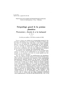 Fisiopatolog&iacute;a general de las prote&iacute;nas plasm&aacute;ticas: Ley fundamental