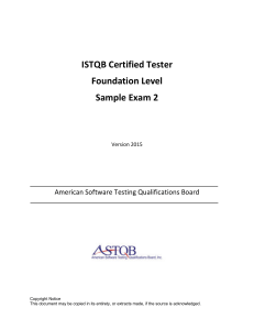 ISTQB Certified Tester Foundation Level Sample Exam 2