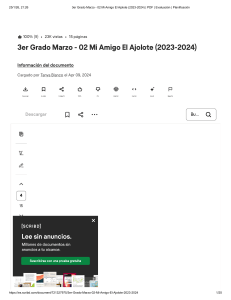 Planificaci&oacute;n 3er Grado Marzo: Mi Amigo El Ajolote