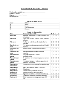 Test de Conducta Observable - 2&deg; B&aacute;sico