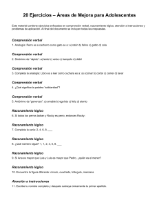 20 Ejercicios - &Aacute;reas de Mejora para Adolescentes