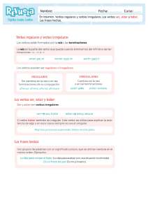 Resumen de verbos regulares e irregulares en espa&ntilde;ol
