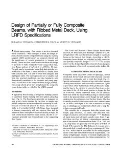 Design of Composite Beams with Ribbed Metal Deck Using LRFD