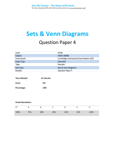 IGCSE Maths Sets & Venn Diagrams Question Paper