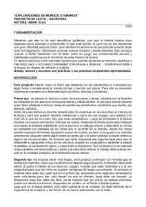 Proyecto de Lectoescritura para 5&deg; Grado: Exploradores de Mundos Literarios