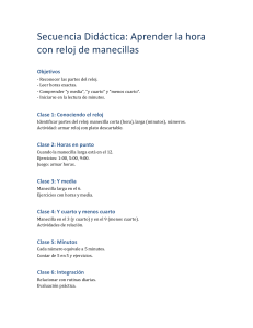 Secuencia Did&aacute;ctica: Aprender la hora con reloj de manecillas
