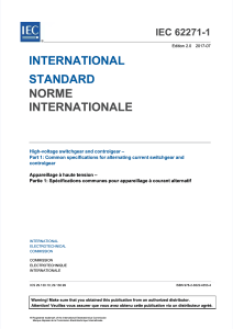 Norme IEC 62271-1: Appareillage &agrave; haute tension