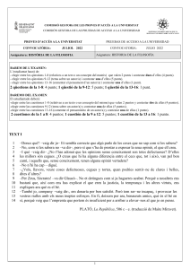 Examen de Historia de la Filosof&iacute;a, Universidad, 2022