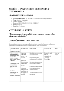 Evaluaci&oacute;n de Ciencia y Tecnolog&iacute;a: Cuerpo y Alimentos Saludables