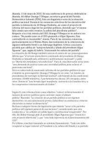 Conferencia de prensa de Onanga Y'Obegue sobre crisis pol&iacute;tica en Gab&oacute;n
