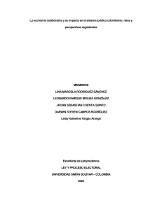 Econom&iacute;a colaborativa y derecho colombiano: retos regulatorios