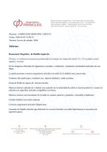 Informe de Resonancia Magn&eacute;tica de Rodilla Izquierda