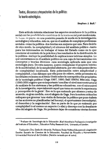 Textos, discursos y trayectorias de la pol&iacute;tica: teor&iacute;a estrat&eacute;gica