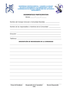 Diagn&oacute;stico Participativo - Formulario de Servicio Comunitario