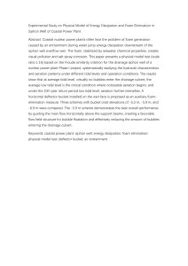 Physical Model Study on Energy Dissipation & Foam Elimination in Coastal Power Plant Siphon Well