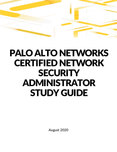 Palo Alto Networks PCNSA Study Guide 2020