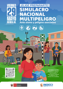 Cartel de Simulacro Nacional Multipeligro: Per&uacute;, 29 de mayo