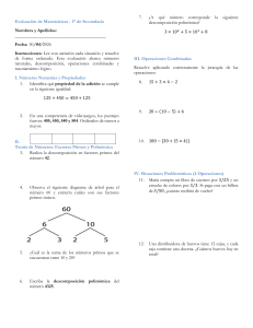 Examen de Matem&aacute;ticas 1&deg; Secundaria