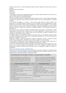 Conocimiento de sentido com&uacute;n y conocimiento cient&iacute;fico