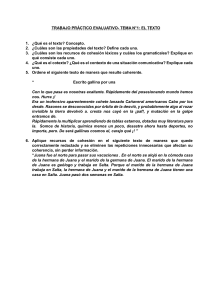 Trabajo pr&aacute;ctico evaluativo: El texto