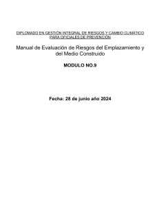 Manual de Evaluaci&oacute;n de Riesgos del Emplazamiento y del Medio Construido