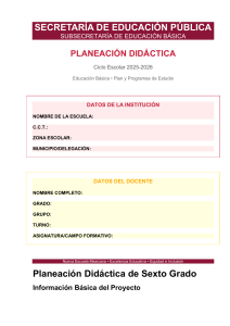 Planeaci&oacute;n Did&aacute;ctica Sexto Grado Convivencia