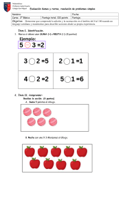 Evaluaci&oacute;n Matem&aacute;ticas 2&ordm; B&aacute;sico: Sumas y Restas
