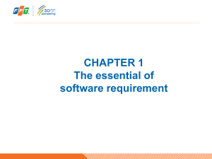 Chapter 1: Essentials of Software Requirements