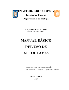 Manual B&aacute;sico del Uso de Autoclaves - Universidad de Tarapac&aacute;