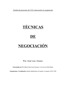 T&eacute;cnicas de Negociaci&oacute;n para Proyectos I+D