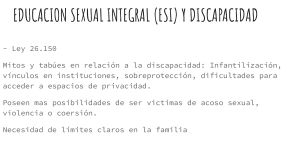 Educaci&oacute;n Sexual Integral y Discapacidad