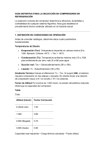 Gu&iacute;a para Seleccionar Compresores de Refrigeraci&oacute;n