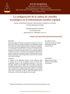 Configuraci&oacute;n de la cadena de custodia tecnol&oacute;gica en el derecho espa&ntilde;ol