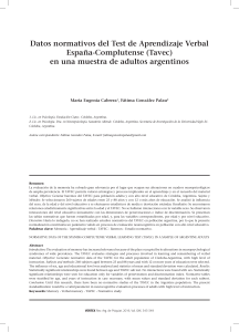 Datos normativos del TAVEC en adultos argentinos