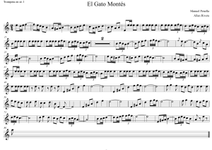 Partitura de El Gato Mont&eacute;s para trompeta en si b