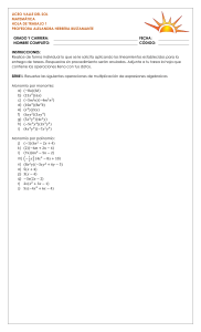Ejercicios de multiplicaci&oacute;n algebraica