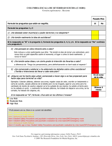Escala de Severidad Suicida de Columbia (C-SSRS) Espa&ntilde;ol