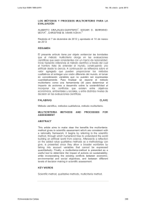 M&eacute;todos y Procesos Multicriterio para la Evaluaci&oacute;n